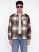 JACK & JONES Fleece jas 'JJZAC' ecru / cognac / bruin gemêleerd / zwart