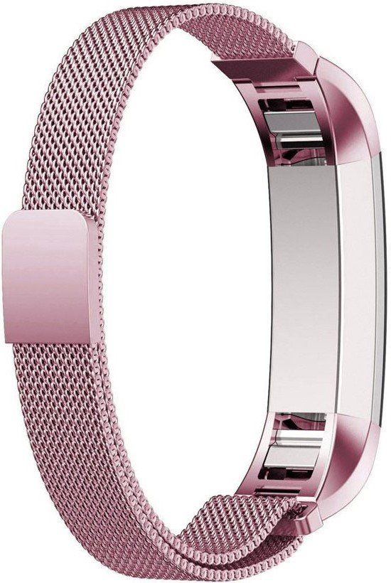 KELERINO. Milanees bandje geschikt voor Fitbit Alta - RVS - Roze