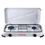 Super Ego SEH024800 draagbaar gasfornuis, wit, 60 x 10 x 30 cm, 2 kookplaten