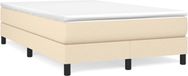 vidaXL Boxspringbedframe, crème, 120x200 cm, gestoffeerd