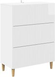 vidaXL Ladekast 66 x 34,5 x 90 cm Bewerkt hout Hoogglans Wit