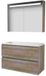 Basic-Line Premium 46 Badkamermeubelset - 100 x 46 cm - Greeploos - 2 Lades - Acryl Wastafel - Zonder Kraangat - Spiegelkast met LED Verlichting - Scotch Oak