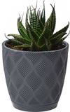 Form Plastic Plantenpot/bloempot New Age - kunststof - antraciet - D19 x H17 cm - met opvang schotel - rond