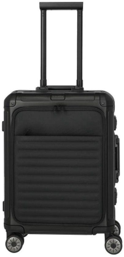Travelite Next Aluminium Handbagage Koffer Met Voorvak 55cm Zwart