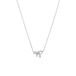 Lucardi Dames Zilveren ketting strik zirkonia - Ketting - 925 Zilver - Zilverkleurig - 45 cm