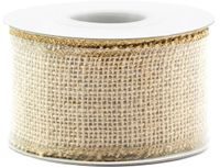 Ruban cadeau en jute / ruban décoratif - 5 x 500 cm - sur rouleau - Ruban / corde en jute - Emballages cadeaux - Ruban décoratif - beige