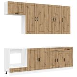 vidaXL Keukenelement PORTO, 8 stuks, kunststof met houtmotief, "Artisan Eik"