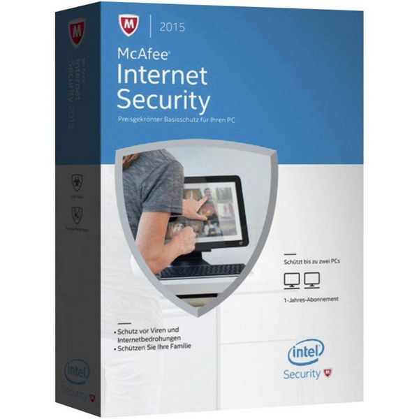 McAfee Internet Security 2015 Antivirus Security - 2 Licenses - 1 Year - ESD