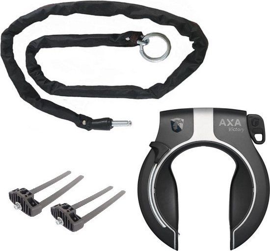 Axa Victory Ringslot ART2 Zwart + Insteekketting 100 cm + Flex Mount