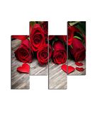 Homemania Wandfoto, 4 stuks, Valentine's Day-from Living, Room-Multicolor, 76 x 0,3 x 50 cm, HM204PMDF192, MDF