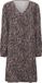 fransa - FRJUSTINI DR 1 - Dames - Jurk - Zebraprint - V-hals - Driekwart mouw - Viscose - Desert Taupe ART - Maat L