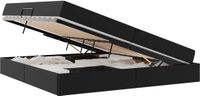 vidaXL Bed met opbergruimte en matras - Zwart Leer - Tweepersoons