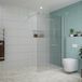 FortiFura Galeria inloopdouche - 120x200cm - ribbelglas - wandarm - mat wit