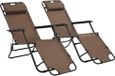 Banc pliant 2 pièces avec repose-pieds acier marron