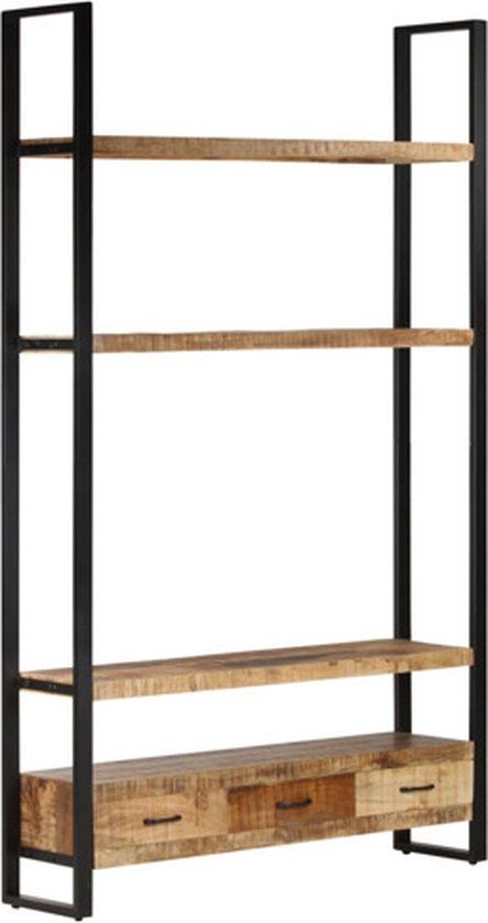 vidaXL Hoge kast 118x30x200 cm massief ruw mangohout