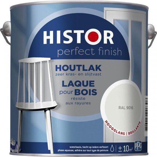 Histor Perfect Finish houtlak RAL 9016 hoogglans 1,25 liter