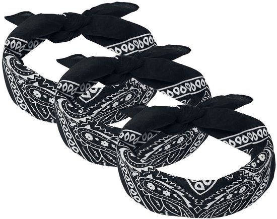 Urban Classics Bandana 3-Pack Unisex Bandana - Zwart