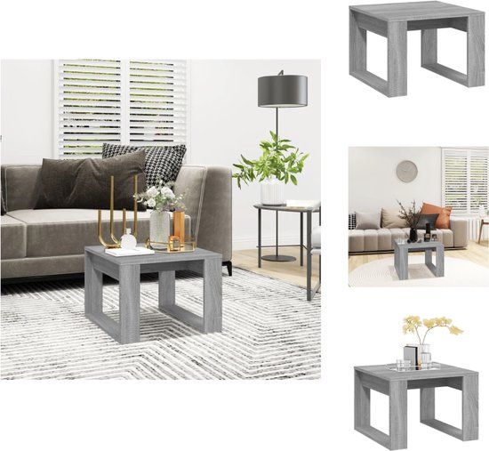 vidaXL Bijzettafel 50x50x35 cm bewerkt hout grijs sonoma eikenkleurig