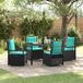 Maison Exclusive - Ensemble de jardin, 5 pièces, noir, en polyrotin
