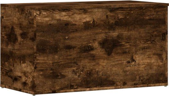 vidaXL Opbergkist - 84x42x46 cm - Bewerkt Hout - Gerookt Eikenkleurig