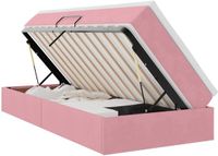 vidaXL Opbergbed met matras Roze 90 x 200 cm Fluweel
