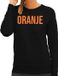 Bellatio Decorations Koningsdag sweater dames - oranje - zwart - glitters - oranje feestkleding L