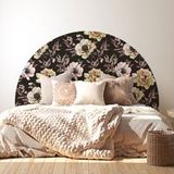 Stickers de fleurs pour tête de lit - 180 x 130 cm - Idéal pour lits de 140 cm - Adhésif + protection brillante