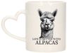 Bellatio Decorations Cadeau mok voor boerderij dieren fans - alpaca - hartjes oor - keramiek - 300 ml