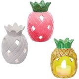Baker Ross VC153 Keramische theelichthouders met ananas - Set van 2, zelf te beschilderen kaarsenhouders met ananas