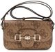 GUESS Janie Logo Convertible Xbody Flap Latte Logo Lichtbruin Schoudertas