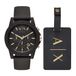 Armani Exchange Herenhorloge, chronograaf, 44 mm, siliconen armband, zwart.