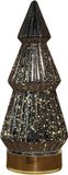 Anna's Collection Sapin de Noël verre 10led sur pile avec minuterie 23.5x10.5 cm anthracite métallisé