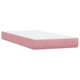 vidaXL Boxspring met matras fluweel roze 200x200 cm