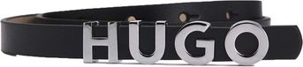 HUGO Leren Riem Zula Leather Belt 1,5 cm W70 Black Zwart