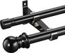 Double, extensible tringle à rideaux – métal, occultant – 76–368 cm