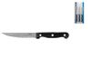 H&H Set van 3 steakmessen, half lemmet, met punt, zwart handvat