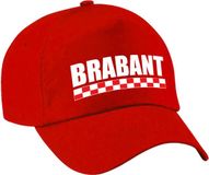 Bellatio Decorations Brabant thema baseballcap - petje - rood - voor dames en heren - Brabant provincie vlag kleuren - Carnaval