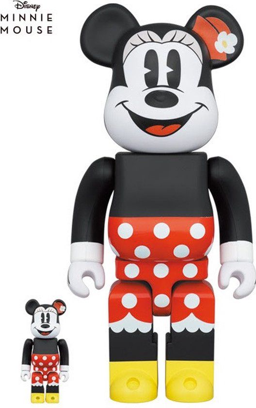 Medicom Toys Bearbrick Set - Minnie Mouse (Walt Disney) - 400% & 100% - Black/Pink