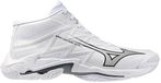 Mizuno Wave Lightning Elite Mid Indoor Schoenen Unisex Volleybal Wit/Ultimate Gray/Zwart Maat 40