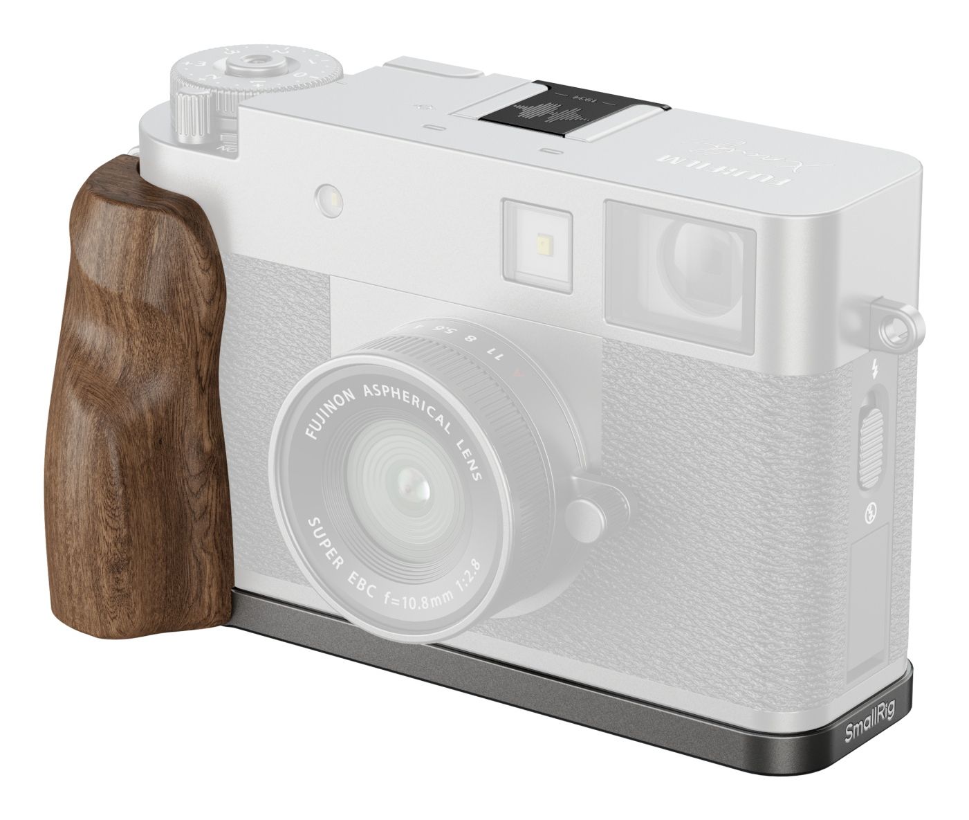 SmallRig 5394 L-Shaped Mount Plate with Wooden Handle for FUJIFILM X half, charcoal silver