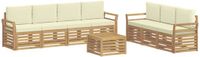 vidaXL - Sofa-Sets - 2-zits - Wit en crèmekleurig - Polyester