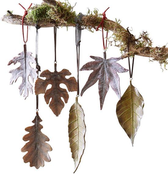 LOBERON Blad set van 6 Merel bruin