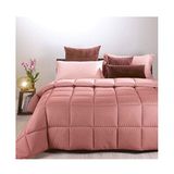 Caleffi - Modern dekbed, eenkleurig, eenpersoonsbed, roze