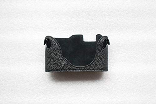 Funper Handgemaakte Echt Lederen Half Camera Hoesje Hoes voor Voigtlander Bessa R2, Zwart