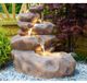 Fontaine de jardin - Fontaine cascade - Éclairée - 78 cm - Polyresin