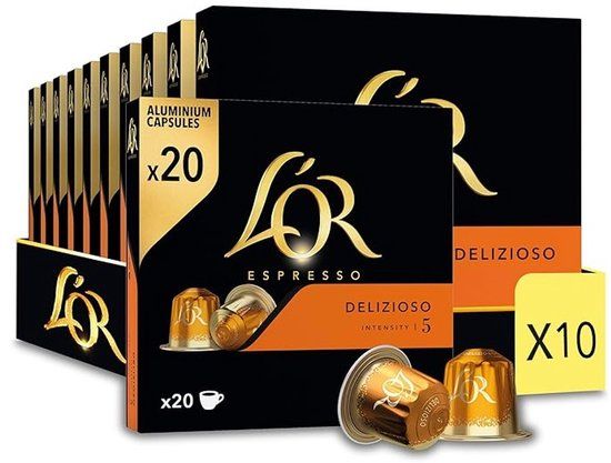 L'OR Espresso Delizioso - 200 Koffiecups Compatibel met Nespresso