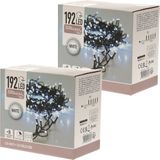 Merkloos Kerstverlichting - 2x - LED - helder wit - op batterijen - 15 meter