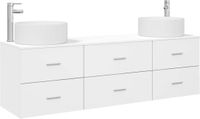 vidaXL Badkamermeubel Set 3 st Wit 161 x 44,5 x 80 cm Bewerkt hout