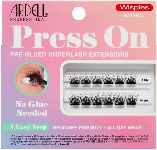 Ardell Press On Pre-Glued Underlash Extensions Wispies Natural Mini Set