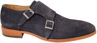 Melik Marvin Donkerblauw Suede Heren Geklede Instapschoenen - Blauw - 45